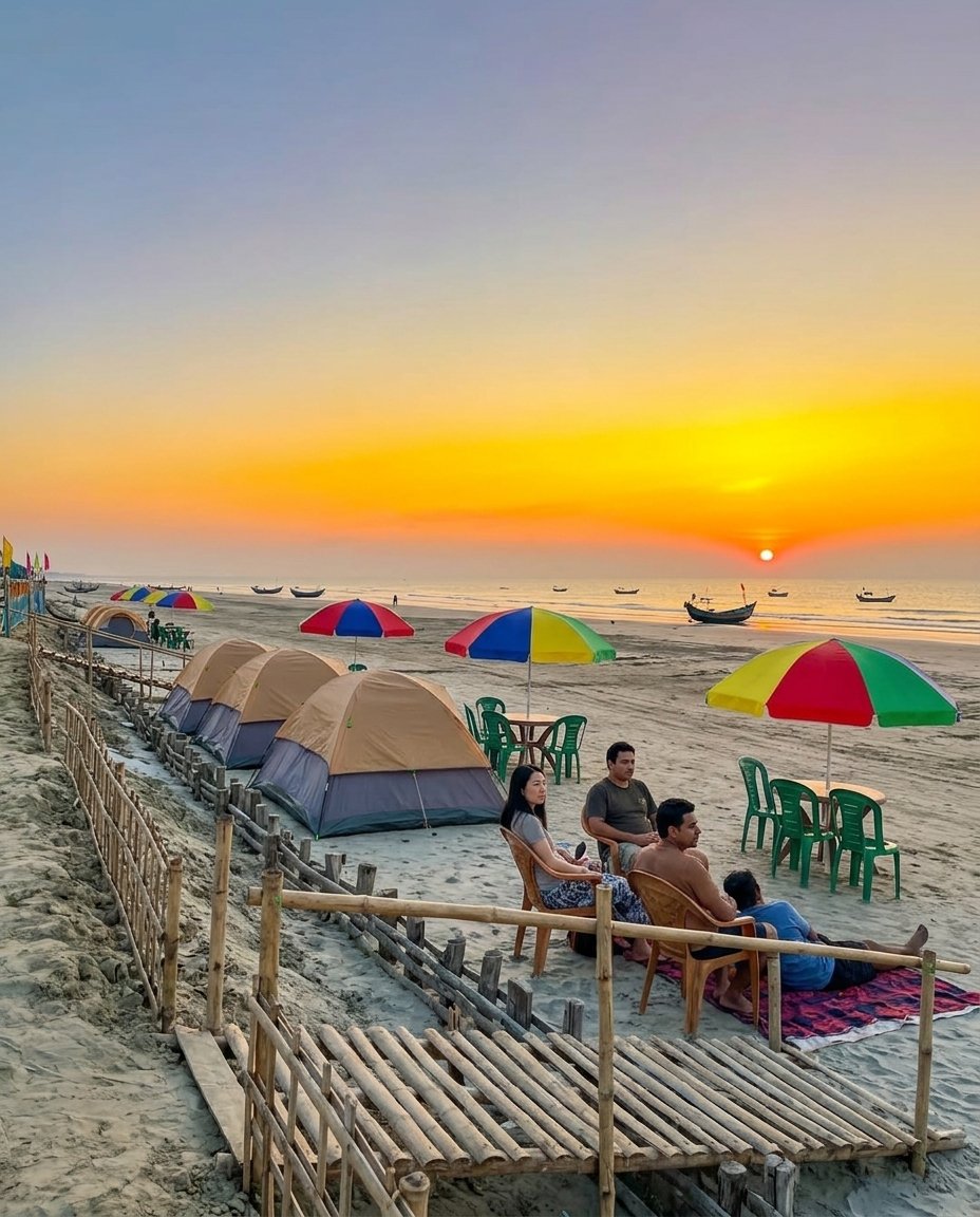 Mousuni Island beach camping tents with sunset view - Mousuni Sea View Residency